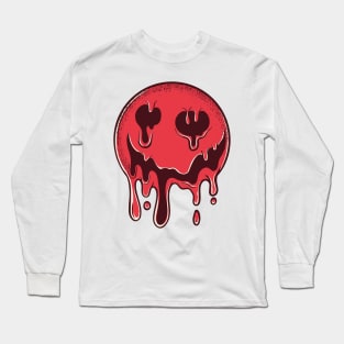 Melting Dark Smiley Long Sleeve T-Shirt